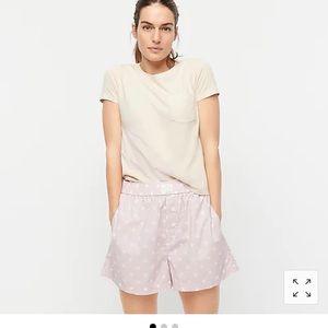 Cotton poplin boxer short in pink dot